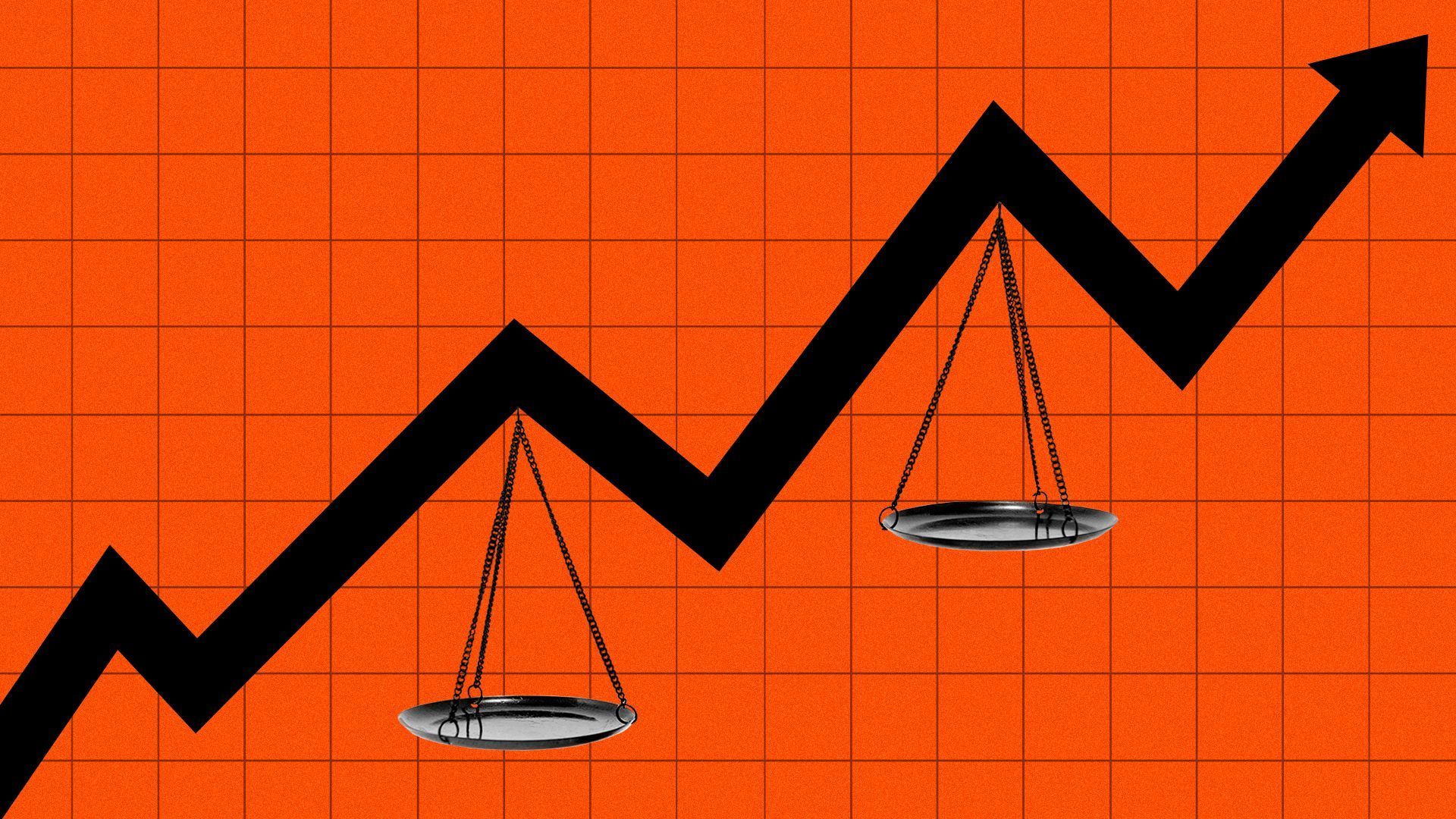 arrow up with justice scales chart