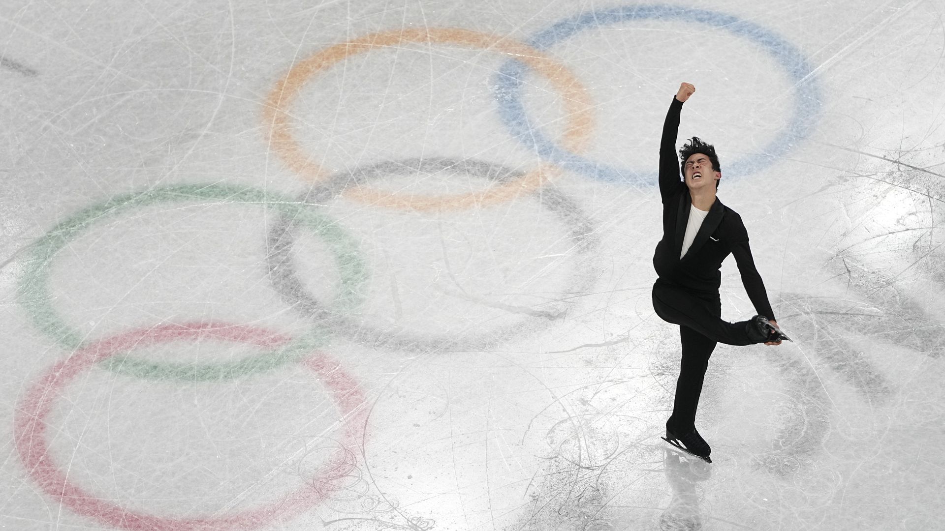 Nathan Chen, of the United States, competes during the men's short program figure skating competition at the 2022 Winter Olympics, Tuesday, Feb. 8.