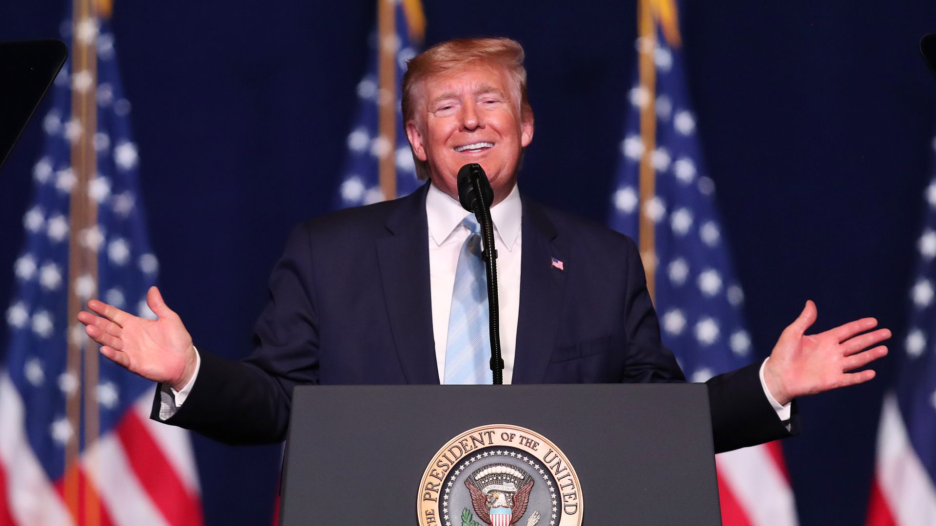 President Donald Trump speaks during a 'Evangelicals for Trump' campaign event held at the King Jesus International Ministry on January 03, 2020 in Miami