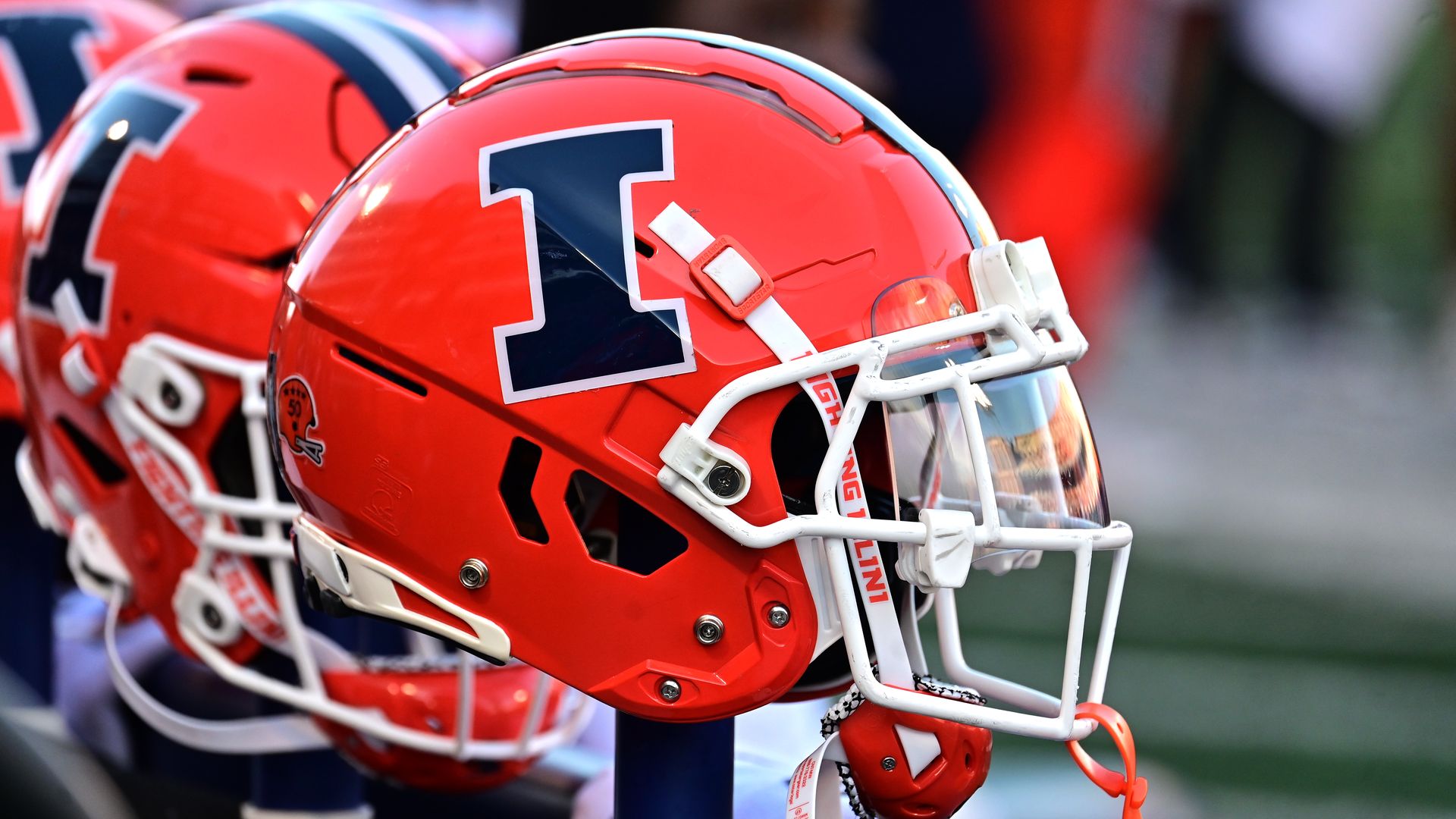 Photo of a football helmet with a capital I on it
