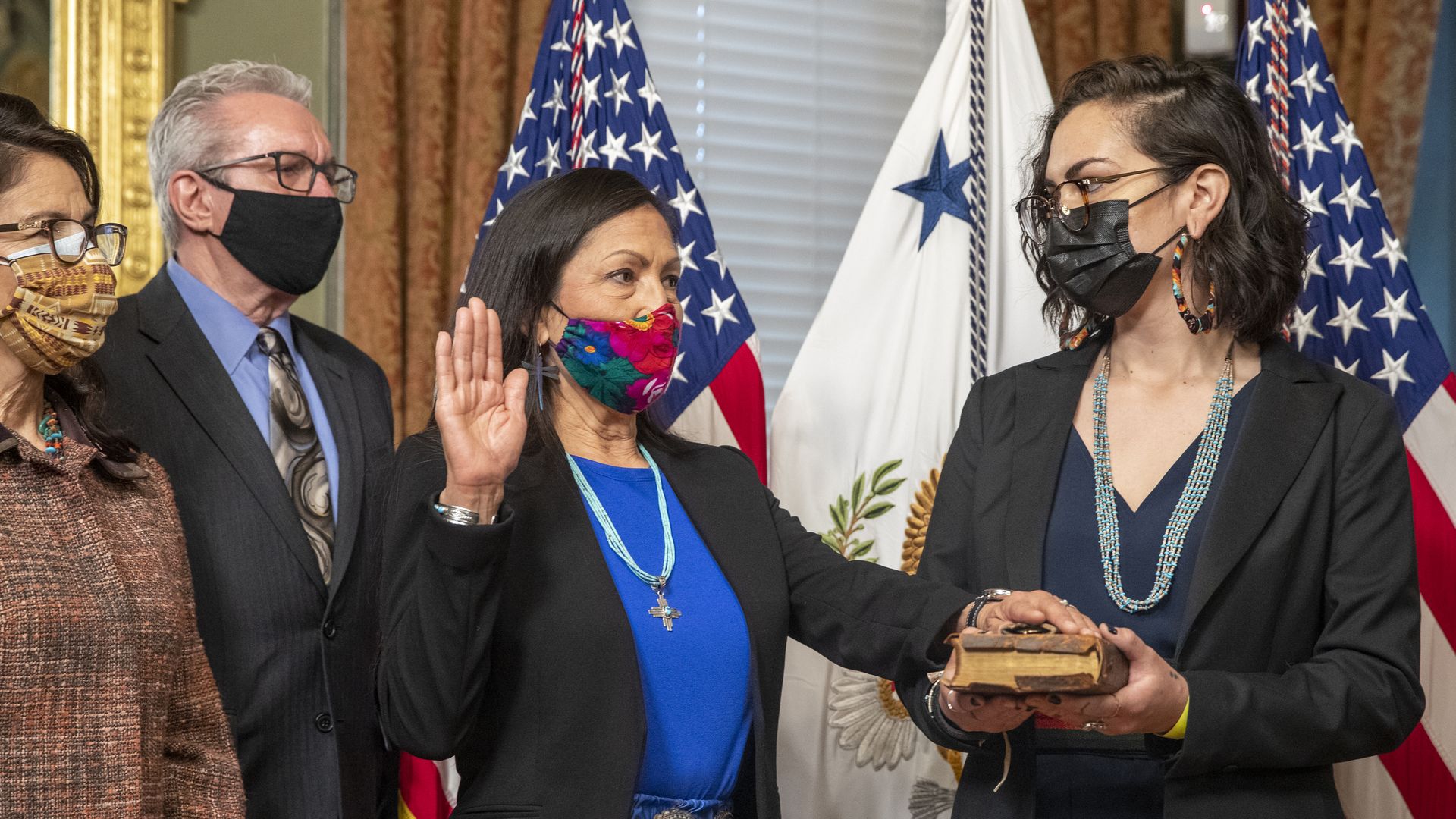 Deb Haaland being sworn in 