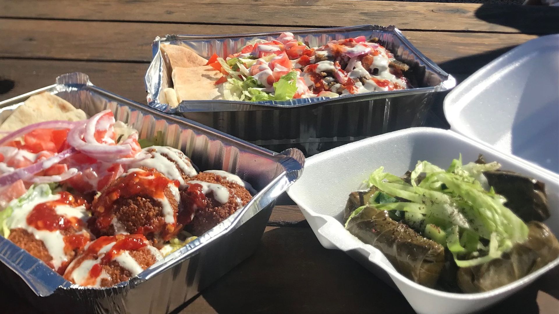 Food on display from Sosa food truck