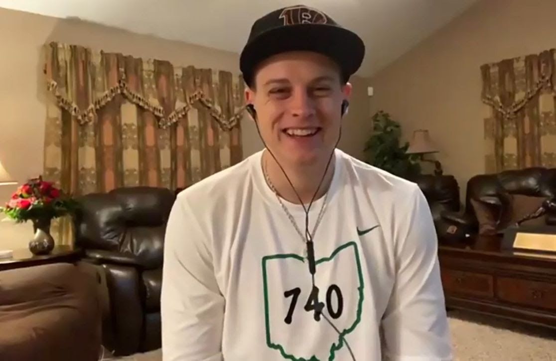 Joe Burrow after being selected No. 1 overall by the Bengals