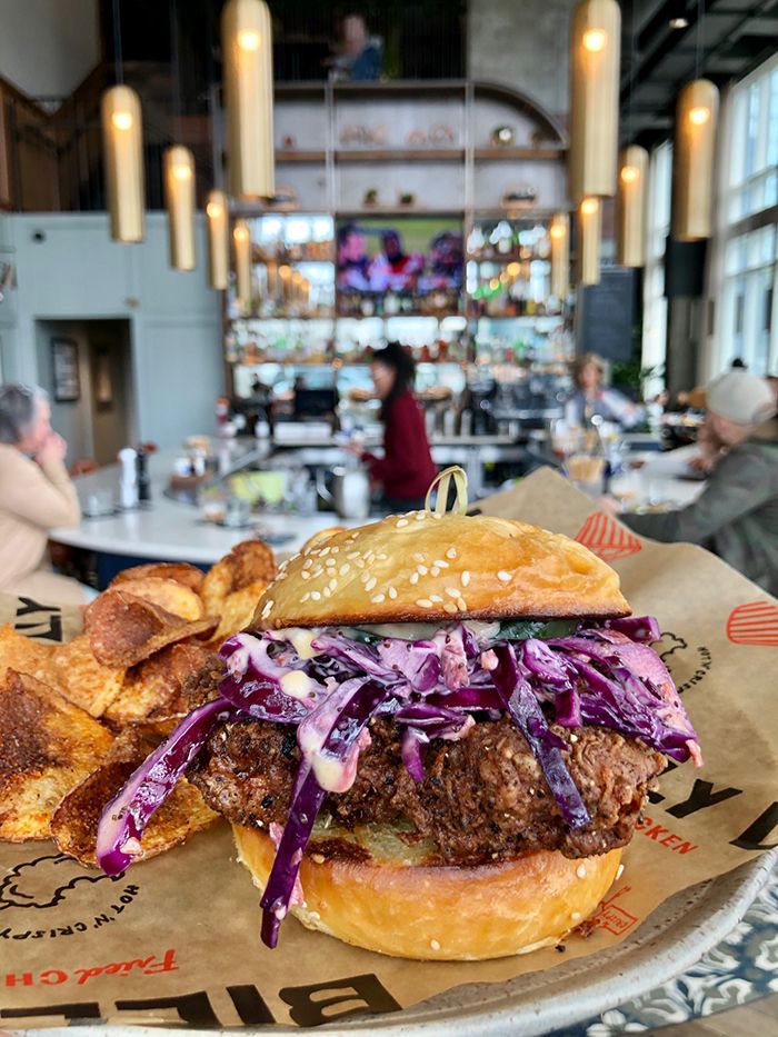 chicken sandwich at haymaker in uptown