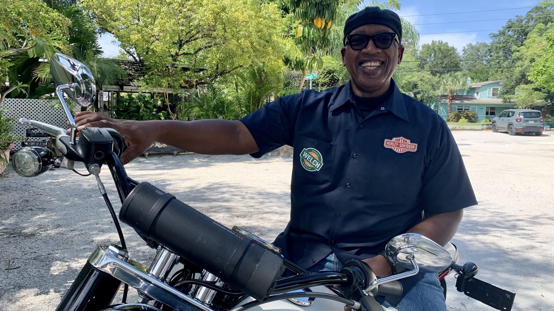 Ken Welch on his Harley