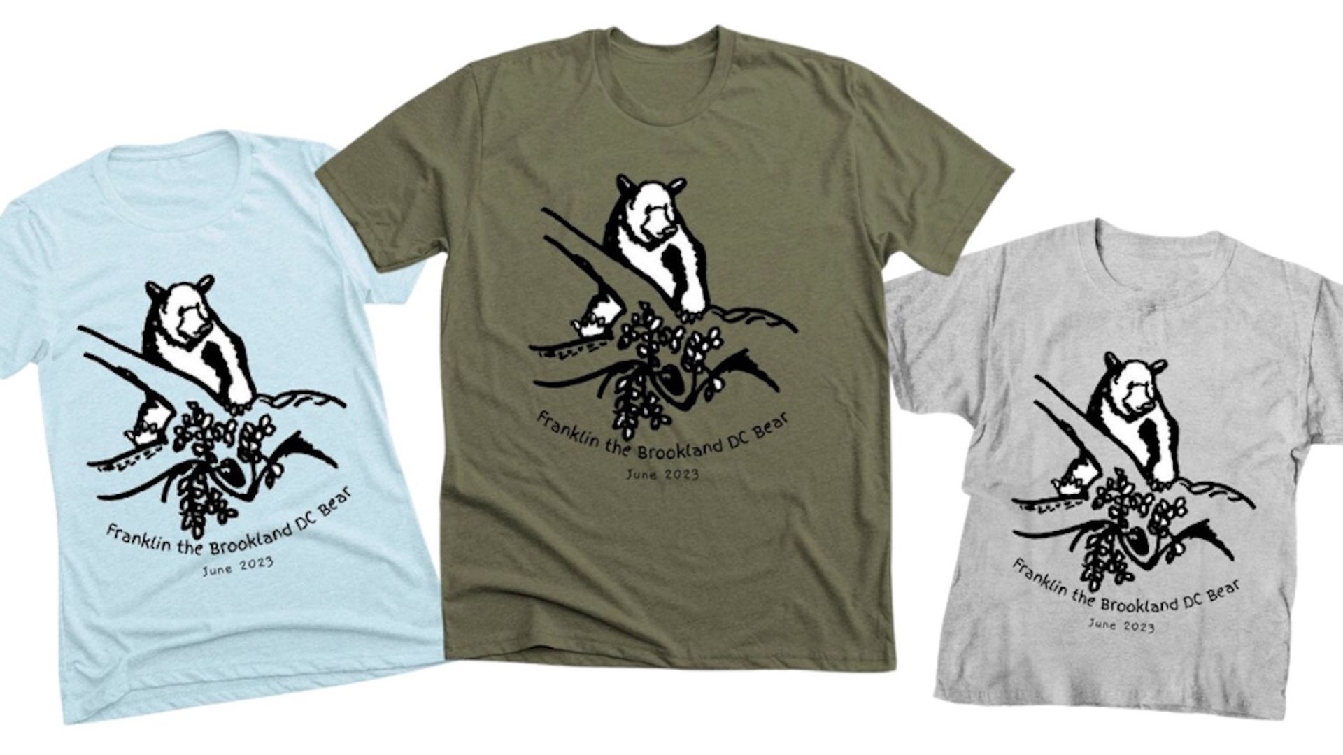 Franklin the Brookland Bear t-shirts