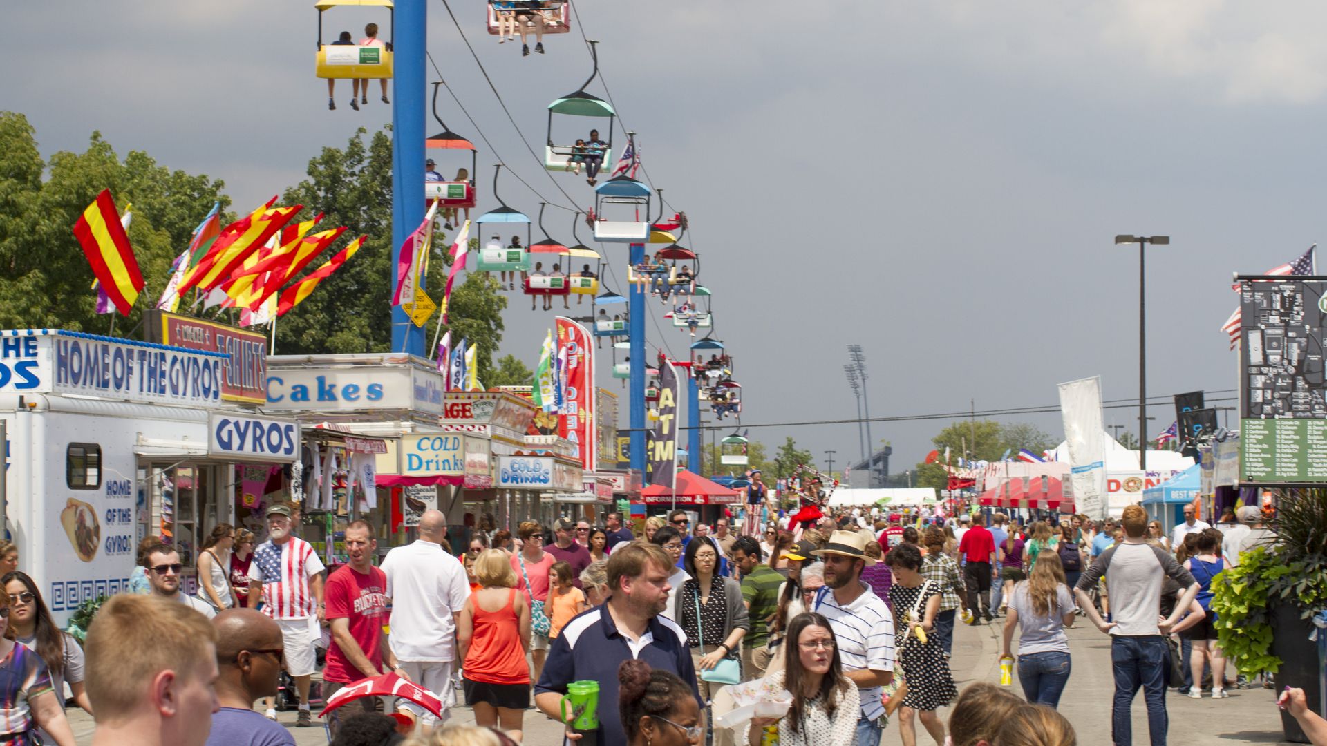 A crowd enjoys the Ohio State Fair.