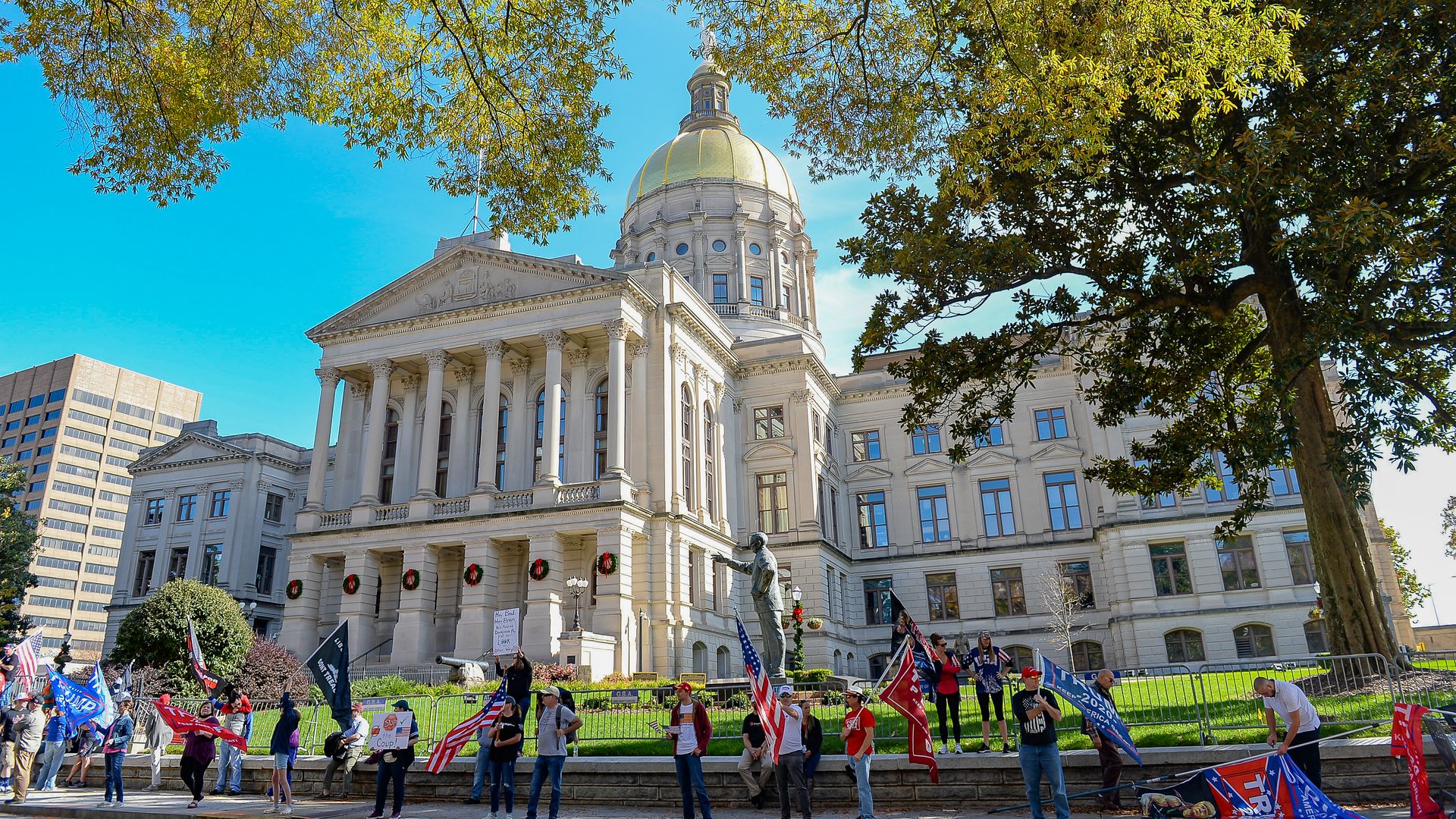 Trump supporters outside of the Georgia State Capitol Building in Atlanta in Nov. 2020.