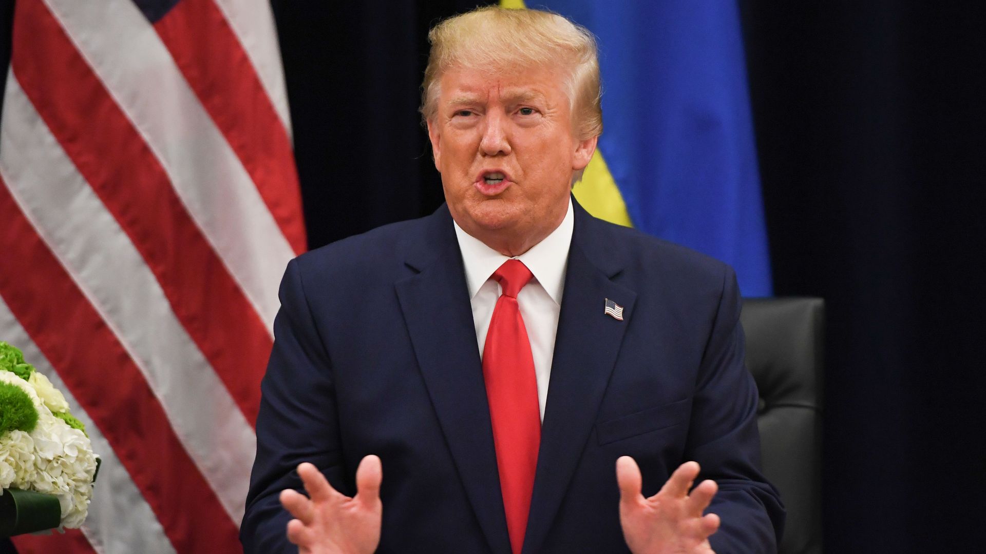 President Trump on the sidelines of the UN GA in New York on September 25