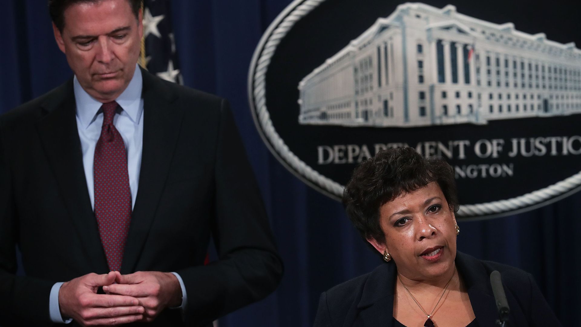Loretta Lynch and James Comey.