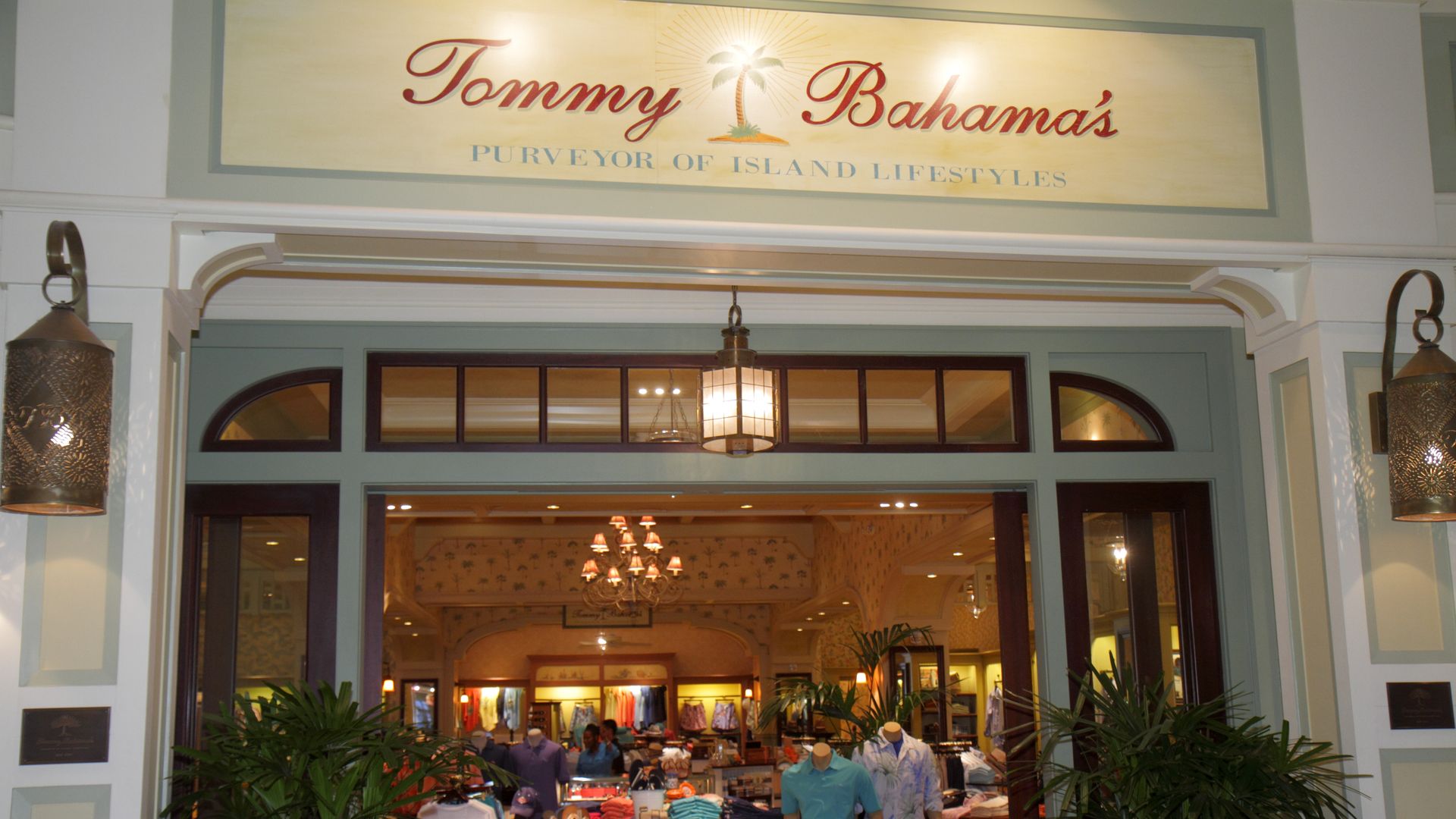 A store front for the apparel brand Tommy Bahama. 