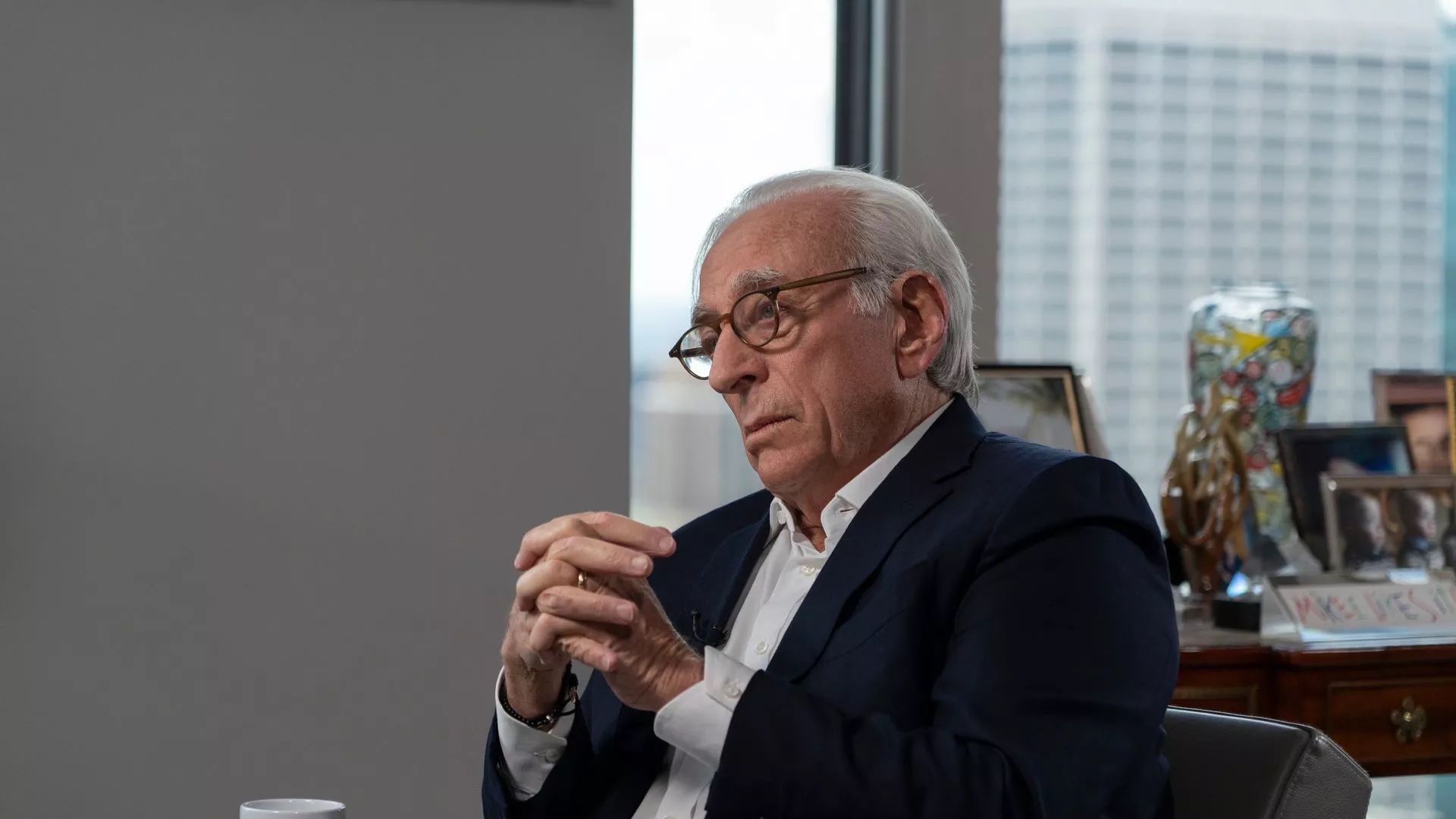 Trian Founding Partner Nelson Peltz, in a picture from Trian's New York office. Photographer: Calla Kessler/Bloomberg via Getty Images