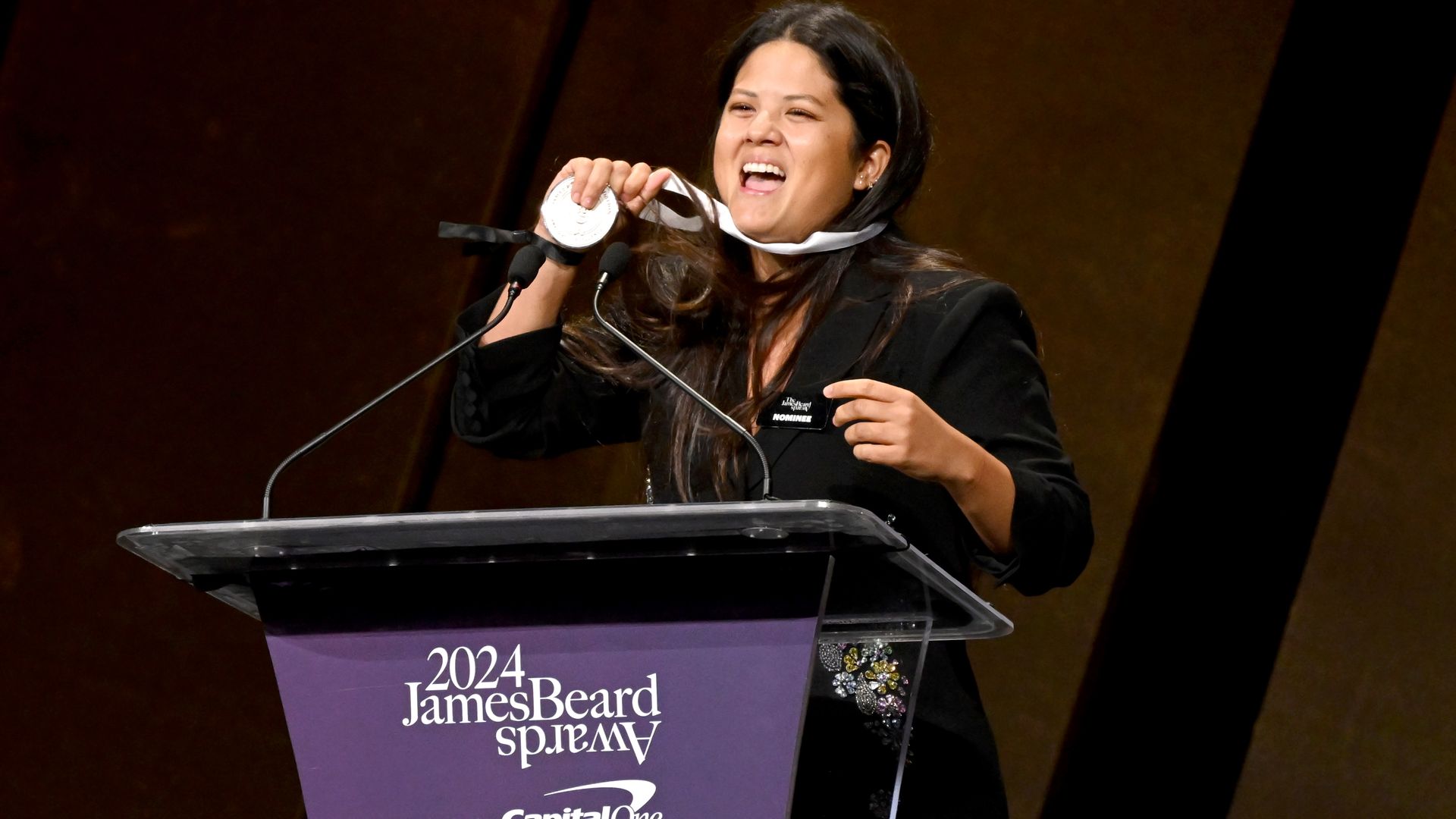 Valerie Chang accepts the Best Chef South award onstage during the 2024 James Beard Restaurant and Chef Awards at Lyric Opera Of Chicago on June 10, 2024 in Chicago, Illinois.