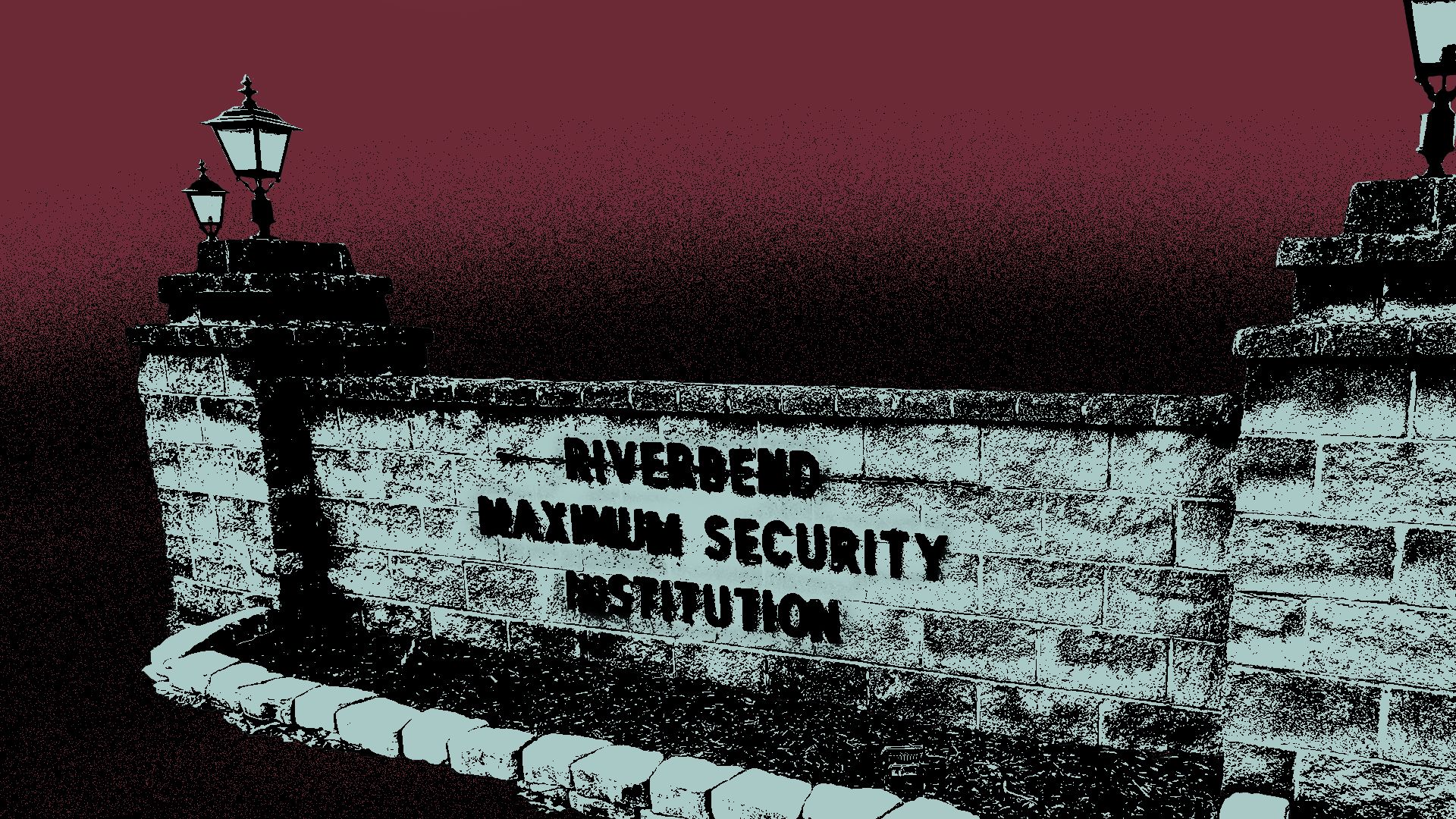 Photo illustration of the sign at Riverbend Maximum Security Institution.