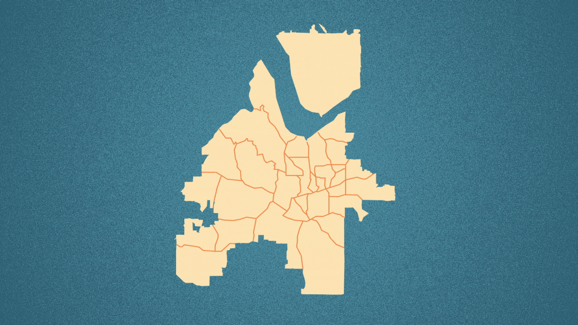 Illustration of the neighborhood of Buckhead moving back into the city of Atlanta.