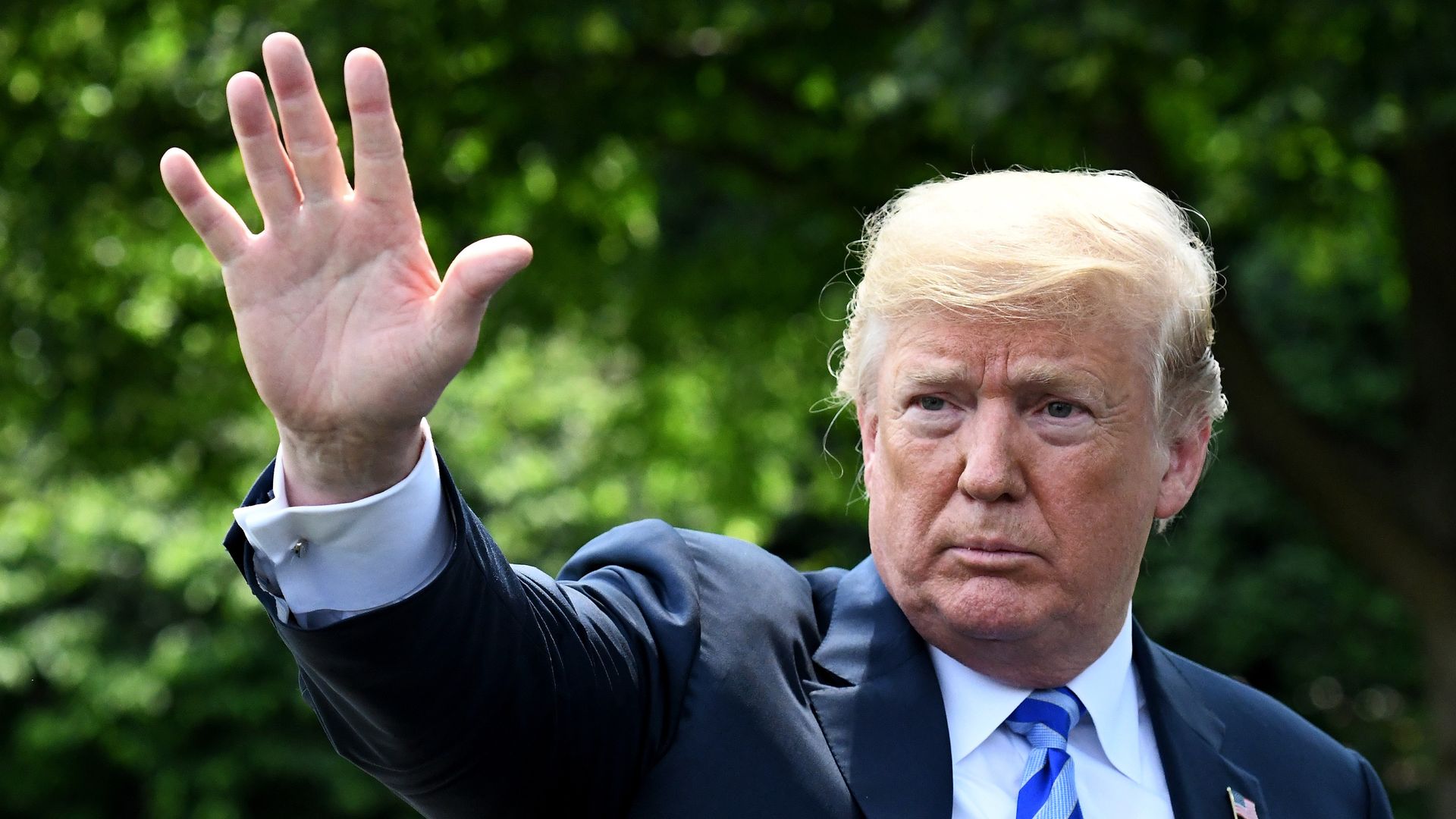 President Trump waving