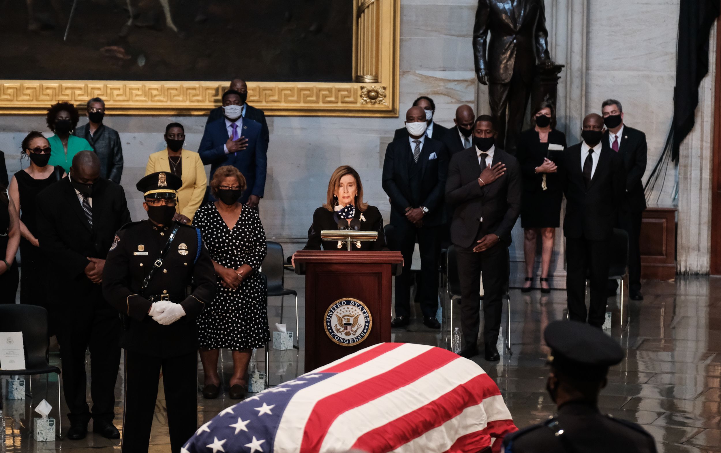 Pelosi paying her respects to John Lewis
