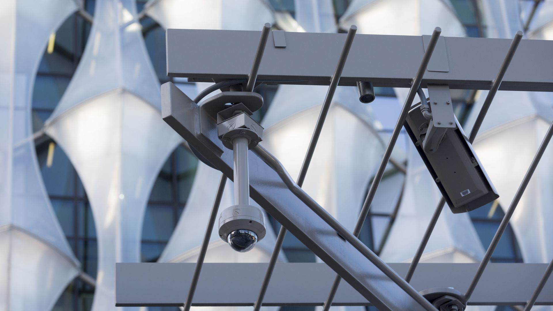 A CCTV camera on the new U.S. Embassy in London