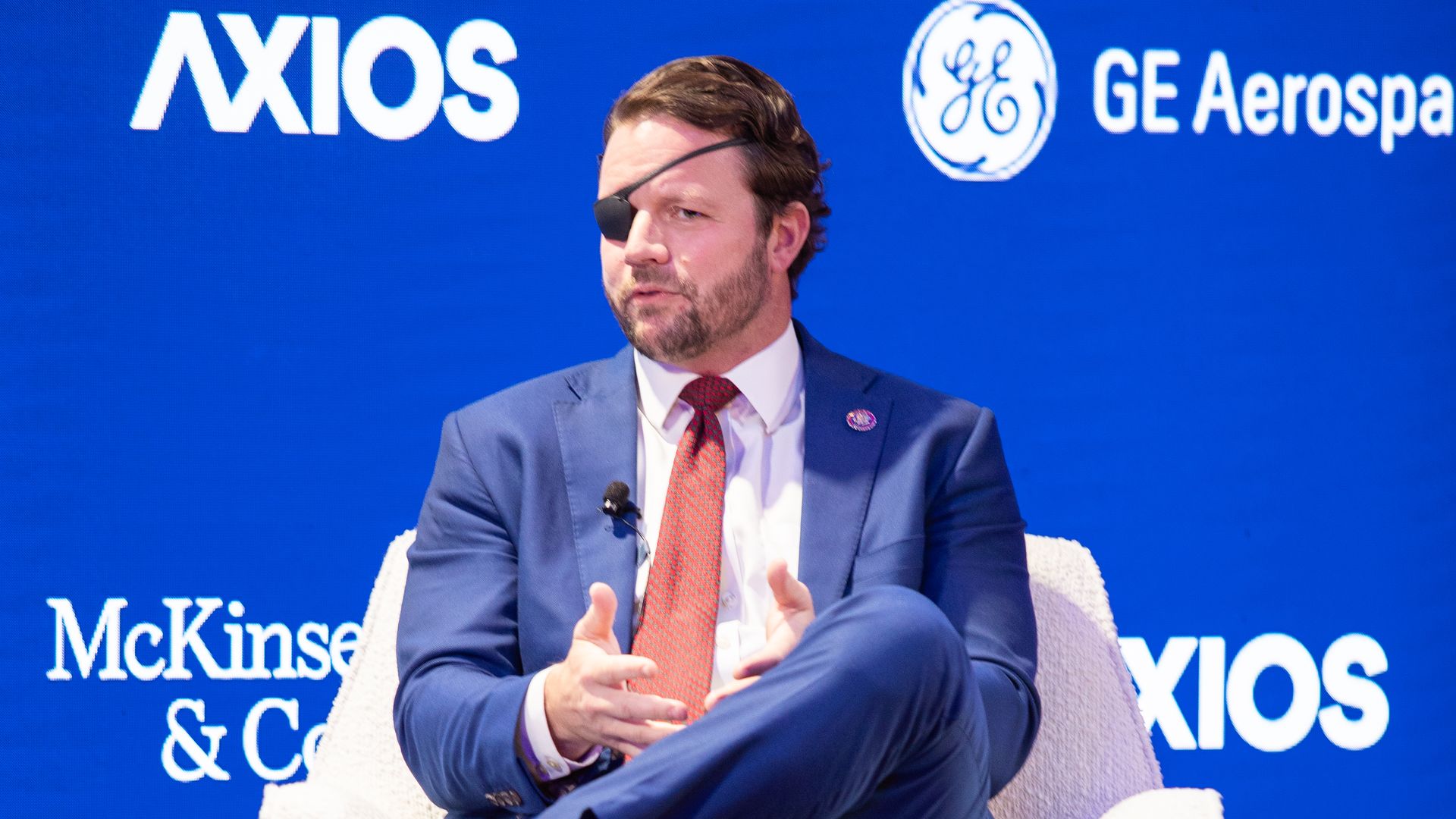 Rep. Crenshaw speaking at an Axios event on Wednesday.