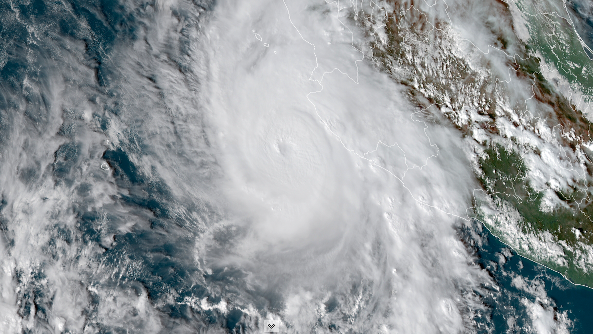 Satellite image of Hurricane Roslyn as the storm approached Mexico on Oct. 22. 