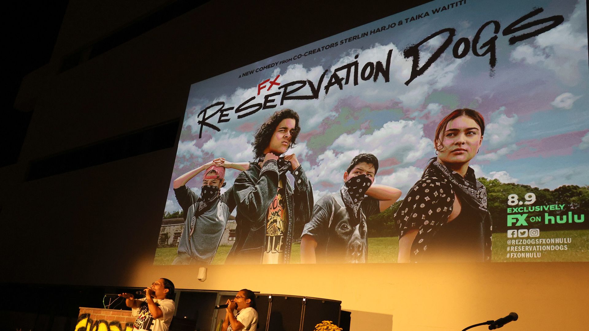 Lil Mike and Funny Bone perform at the after party for the premiere of FX Network's "Reservation Dogs" at NeueHouse Los Angeles in Hollywood, Calif.