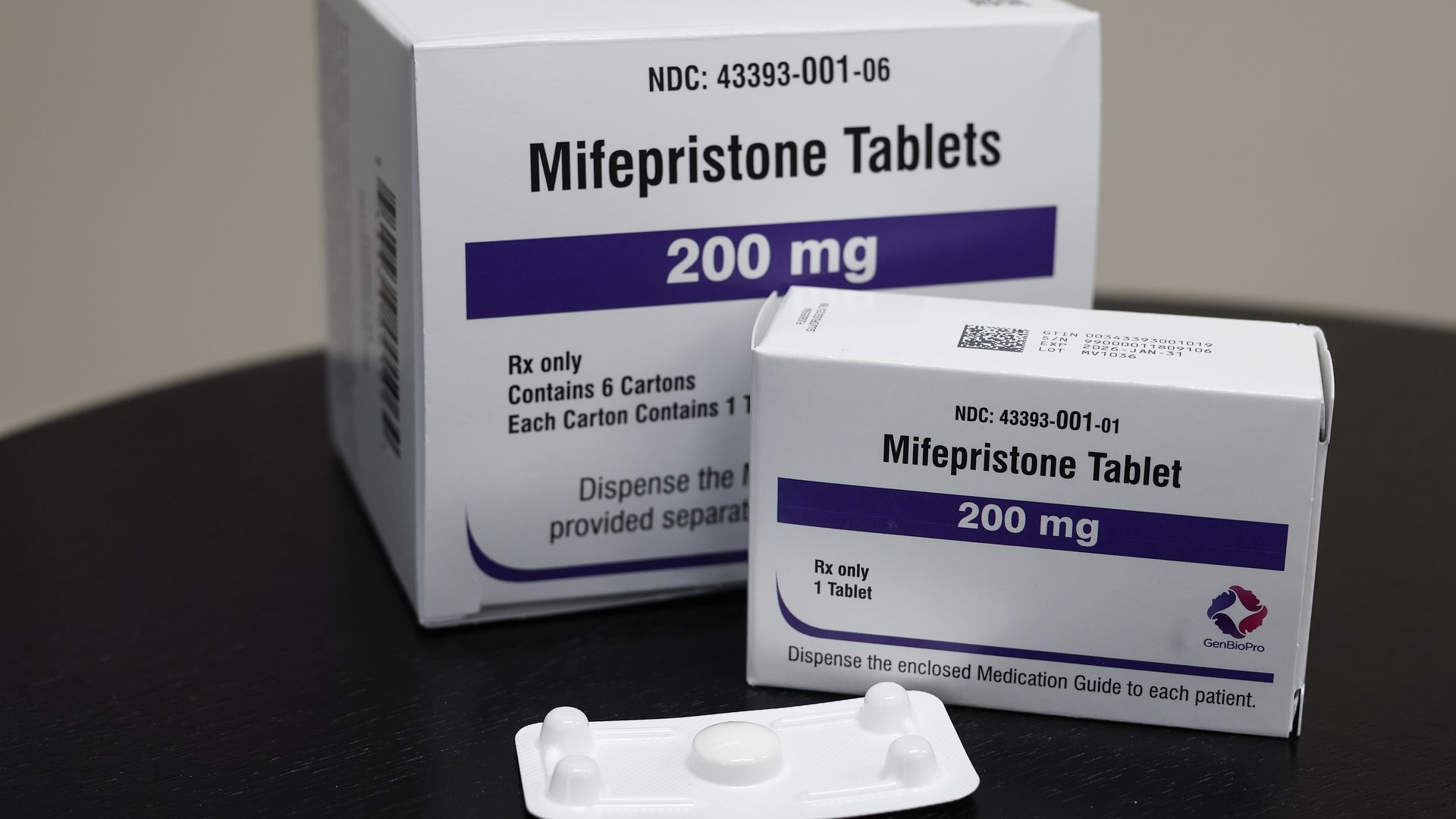 Packages of Mifepristone tablets at a family planning facility in Rockville, Maryland, in April 2023.