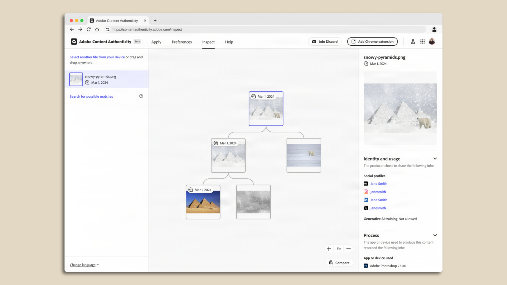 Adobe's Content Authenticity Web app, seen here, allows creators to authenticate their digital work
