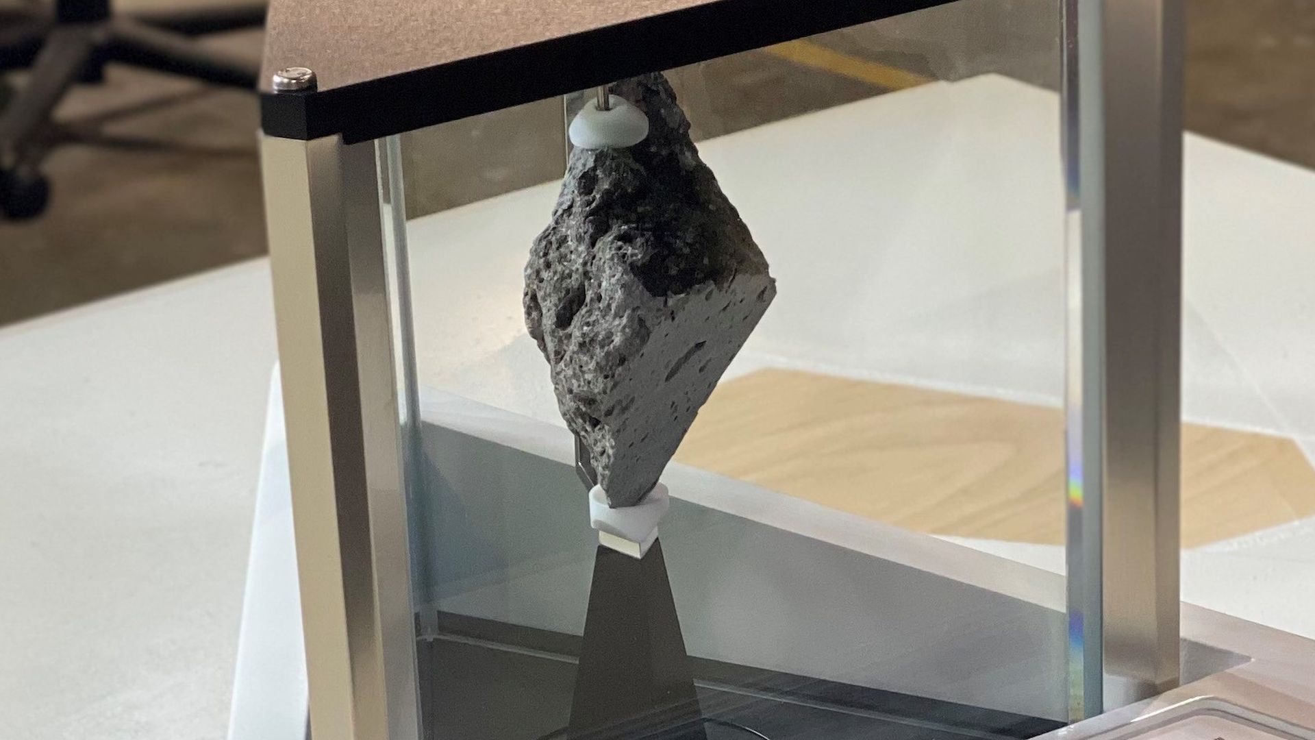 The Moon rock now on display in the Oval Office