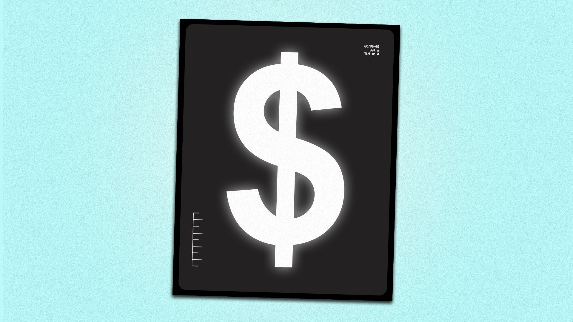 Illustration of a dollar sign in an x-ray