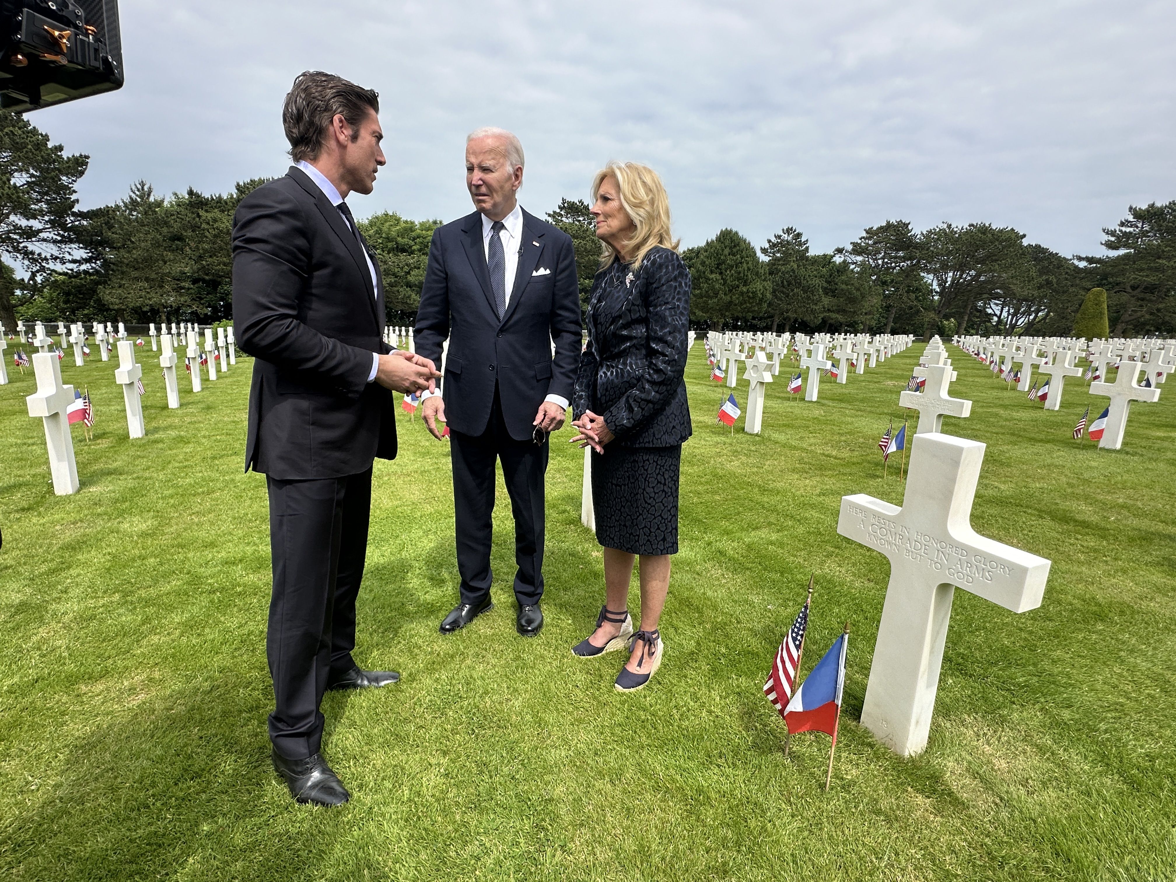 ABC's David Muir interviews President Biden and First Lady Jill Biden in Normandy, France, yesterday.