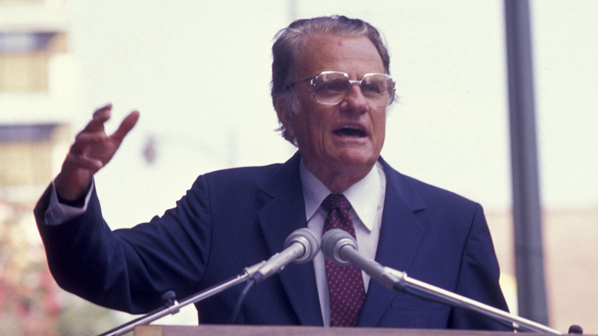 Reverend Billy Graham attends Billy Graham Hollywood Walk Of Fame Ceremony on October 15, 1989 in Hollywood, California. (Photo by Ron Galella, Ltd./WireImage)