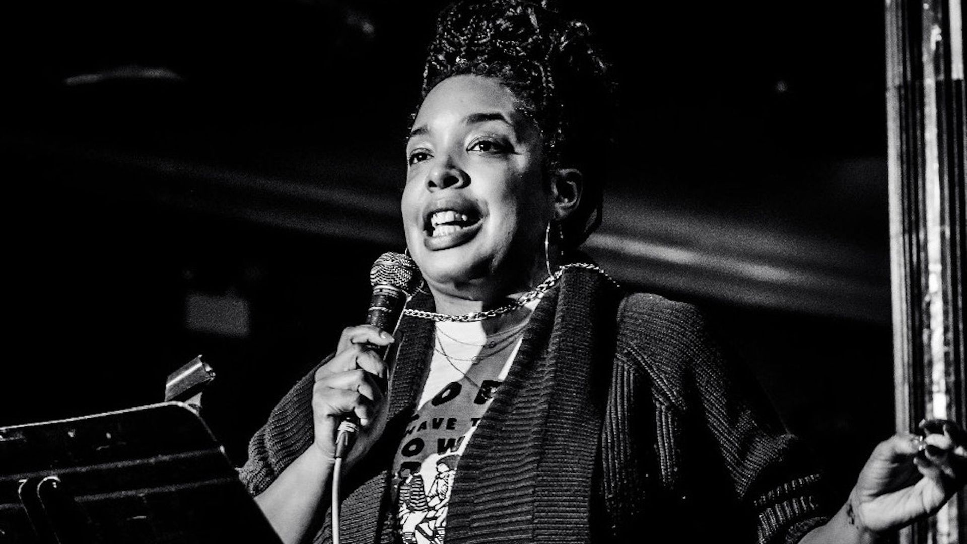 woman on stage