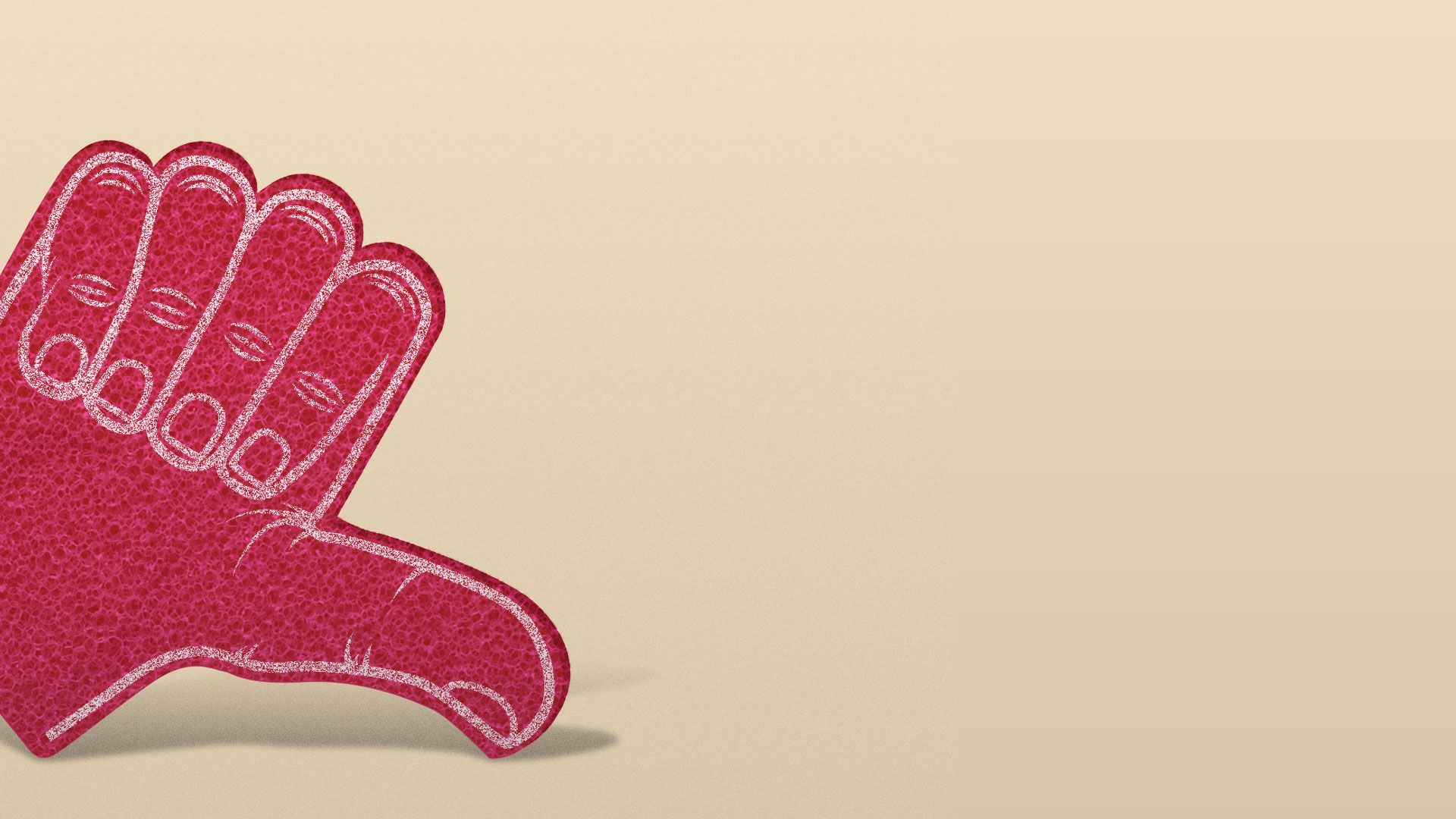 Illustration of thumbs down foam sports finger