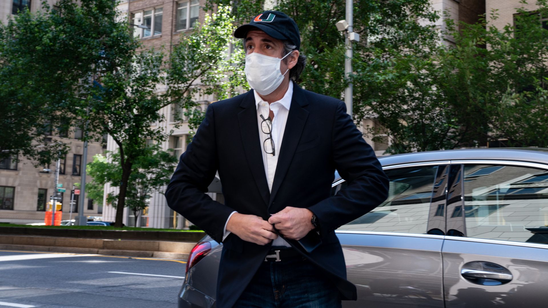 Michael Cohen, Presidents Trump's former attorney arrives at his Park Avenue home after being released from federal prison on furlough due to medical concerns related to Covid-19
