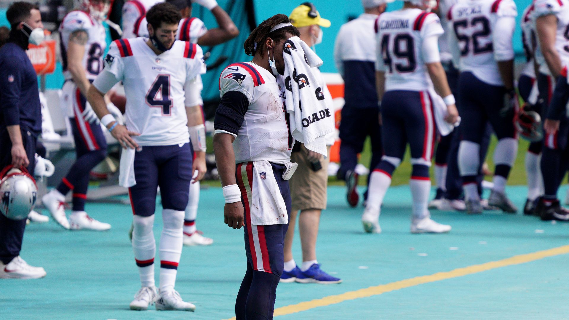 Patriots on sideline