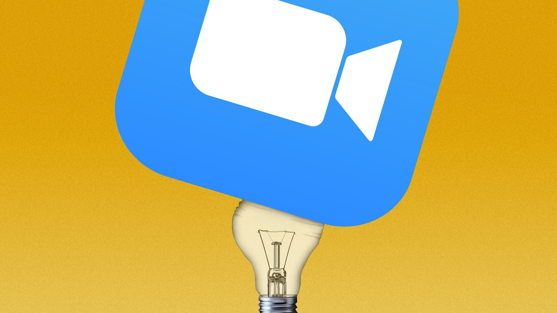 Illustration of a Zoom video icon squashing a light bulb