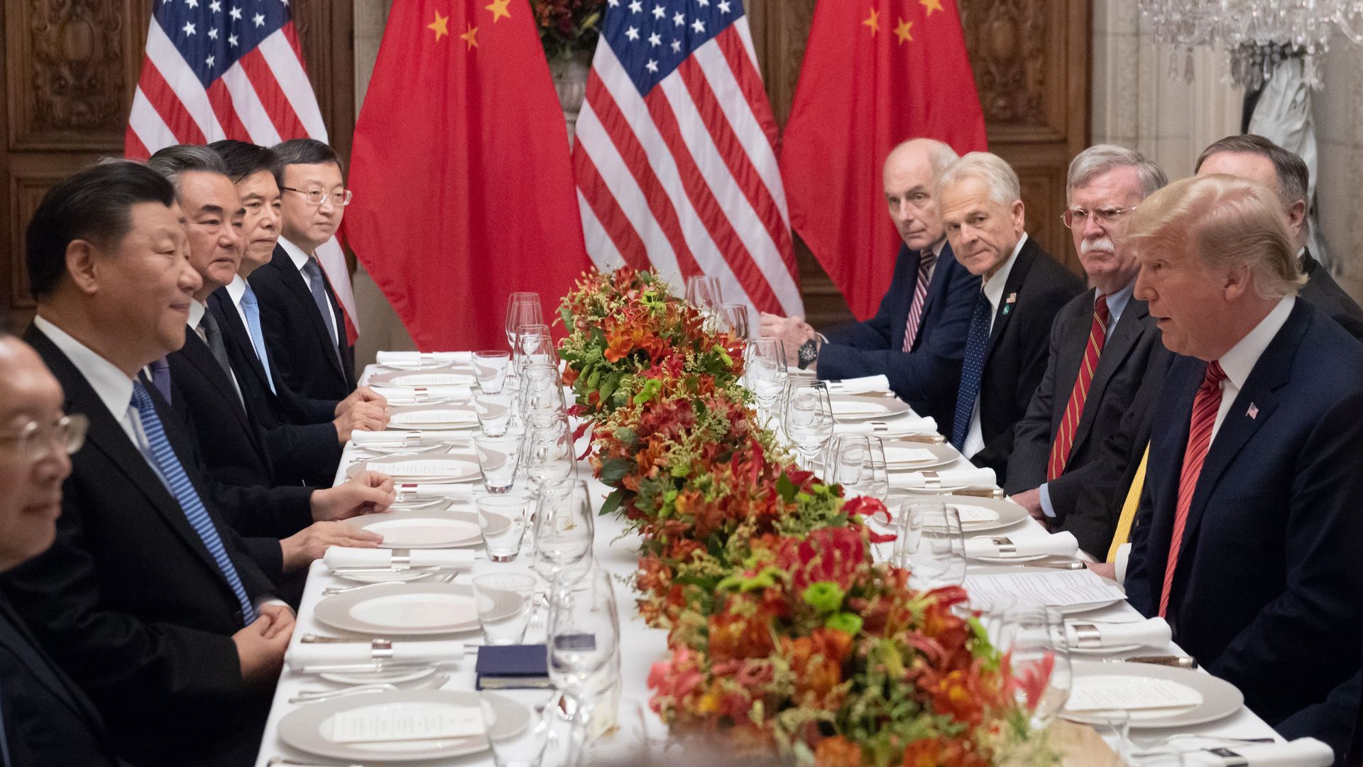President Donald Trump and Chinese President Xi Jinping hold a dinner meeting at the end of the G20. 