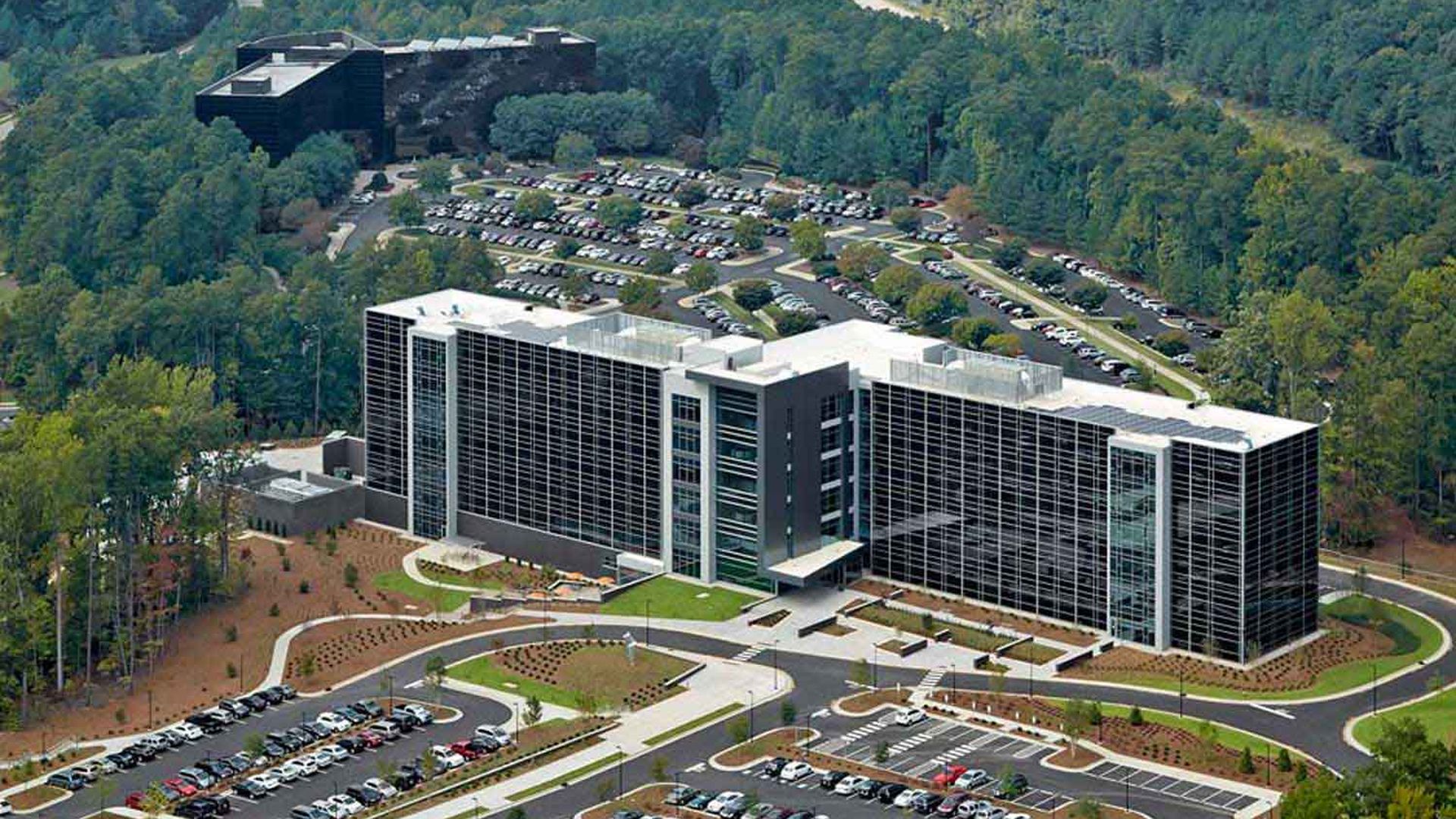 An aerial view of SAS's HQ