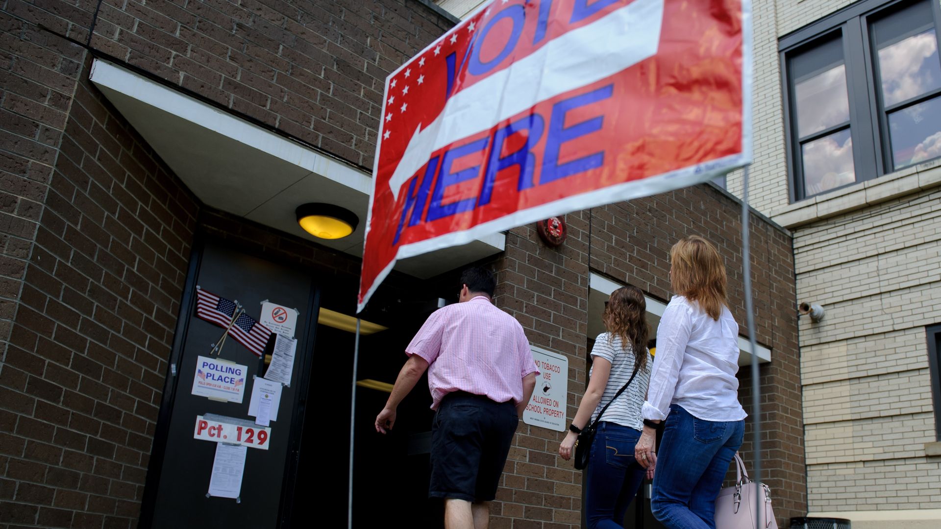 Voters head into the polls in Wheeling, West Virginia. 
