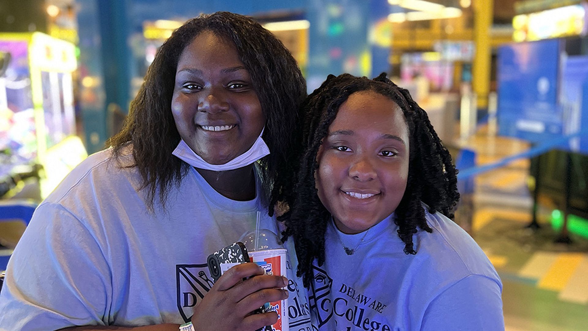 West Charlotte High School students Ivy Cooper (left) and Kayla Pressley of the Delaware College Scholars Program. Both will graduate from West Charlotte this week. Photo courtesy Delaware College Scholars