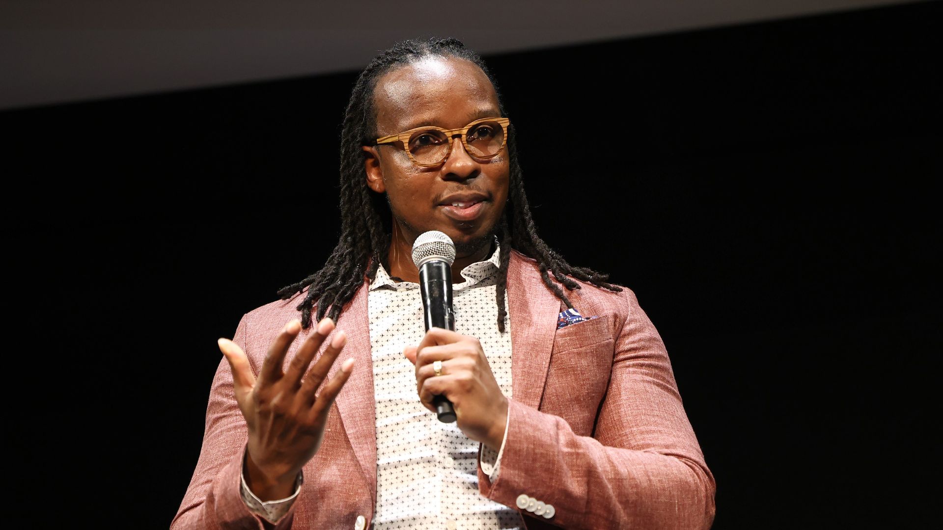 Ibram X. Kendi speaks onstage during Netflix's "Stamped From The Beginning" world premiere during the Toronto International Film Festival at TIFF Bell Lightbox on September 09, 2023 in Toronto, Ontario. 