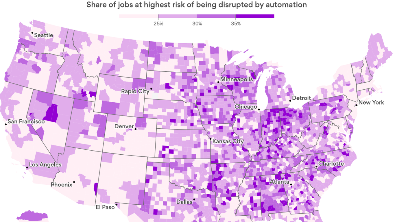 Where automation will wipe out the most jobs in the U.S.