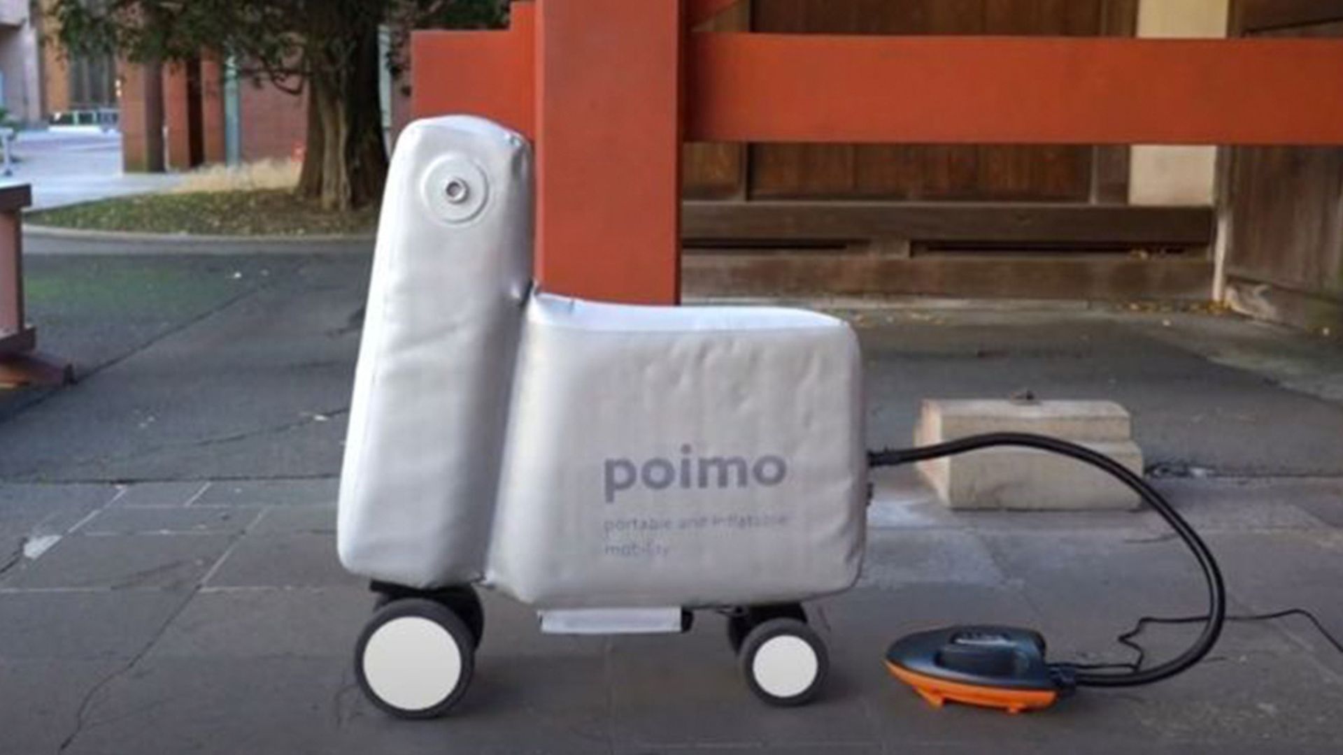 Photo of an inflatable e-scooter