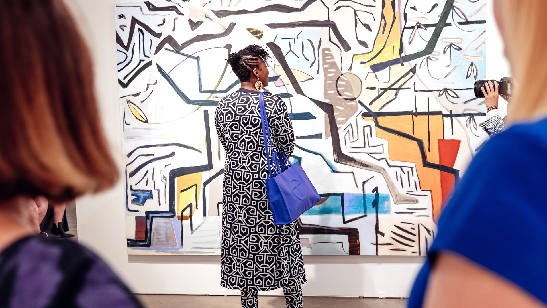 Guests viewing artwork at EXPO Chicago. 