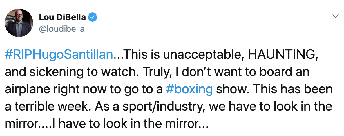 Screenshot of Lou DiBella tweet
