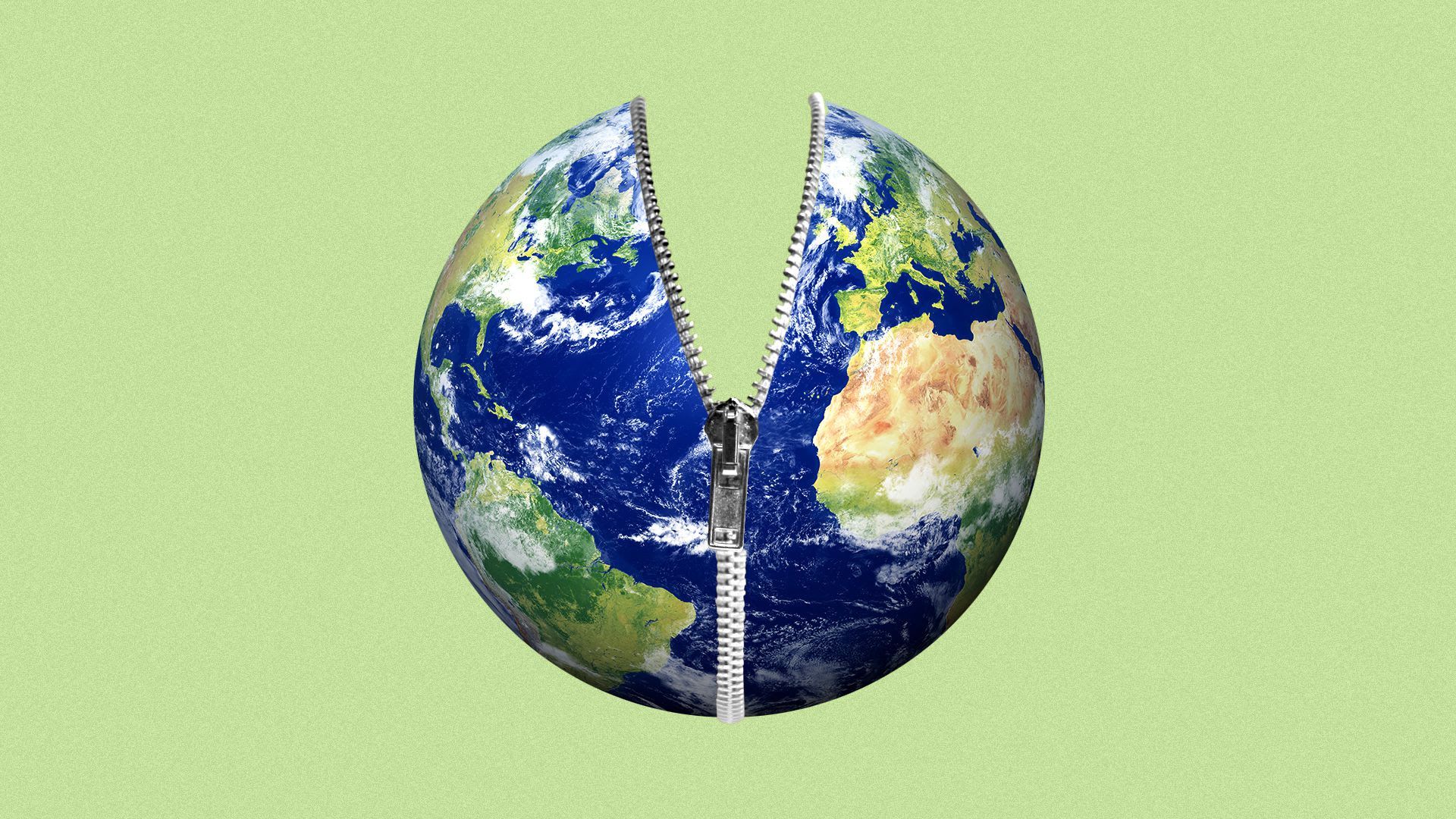 Illustration of Earth being unzipped