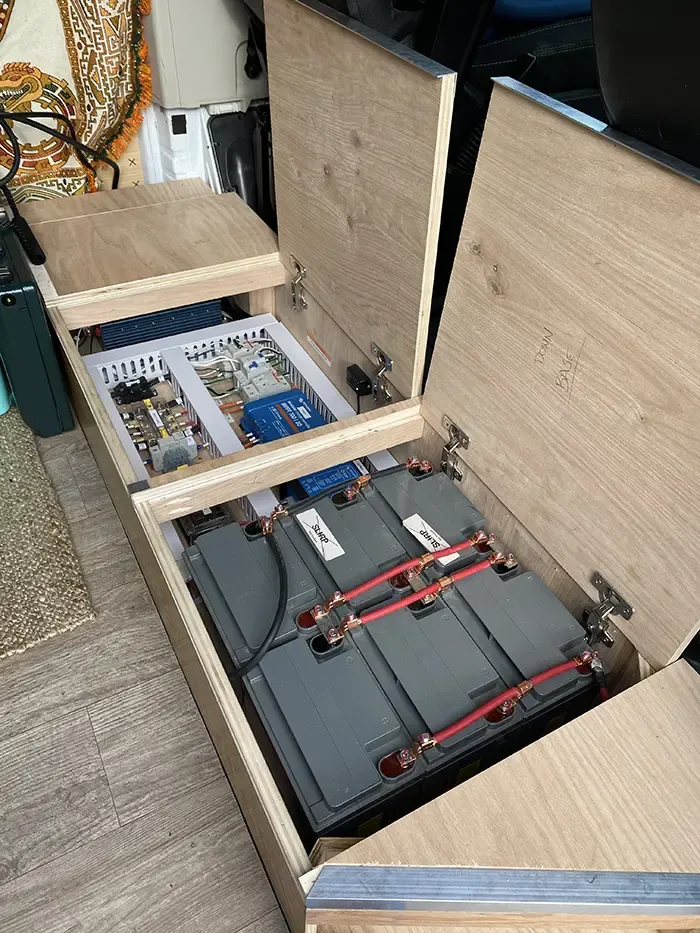 Van life, Kaylor Wells, electric setup Charlotte, travel, RV, Camper