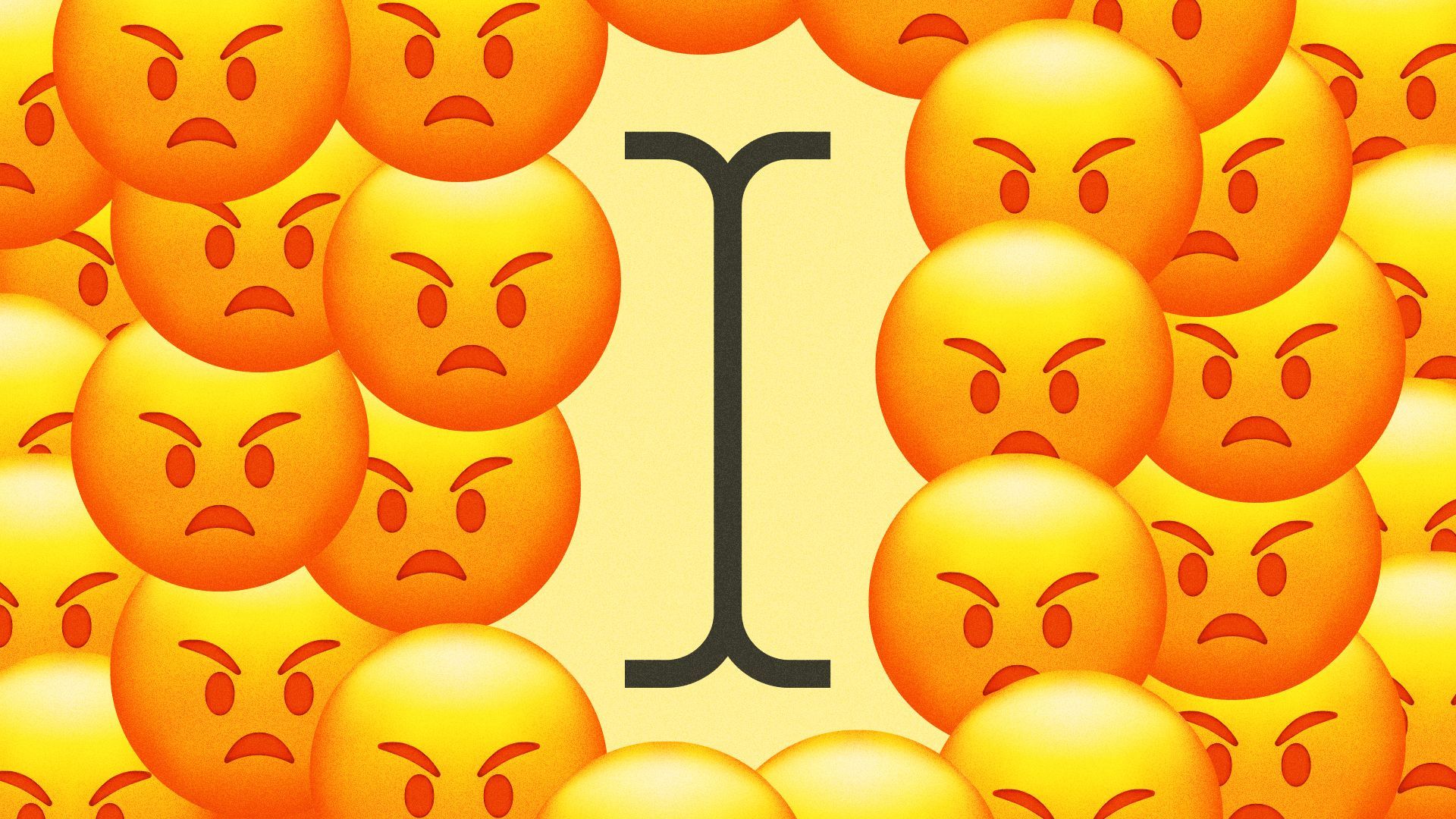 Illustration of a cursor surrounded by angry emoji.
