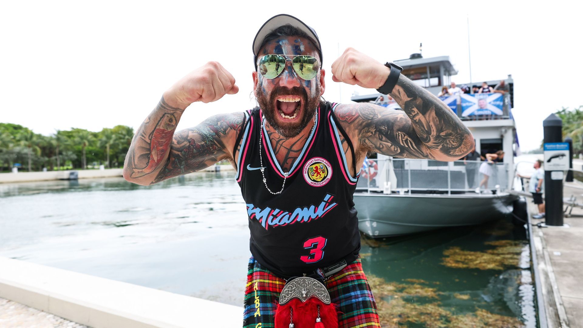 A Scottish fan in Miami. Photo: Craig Williamson/SNS Group via Getty Images