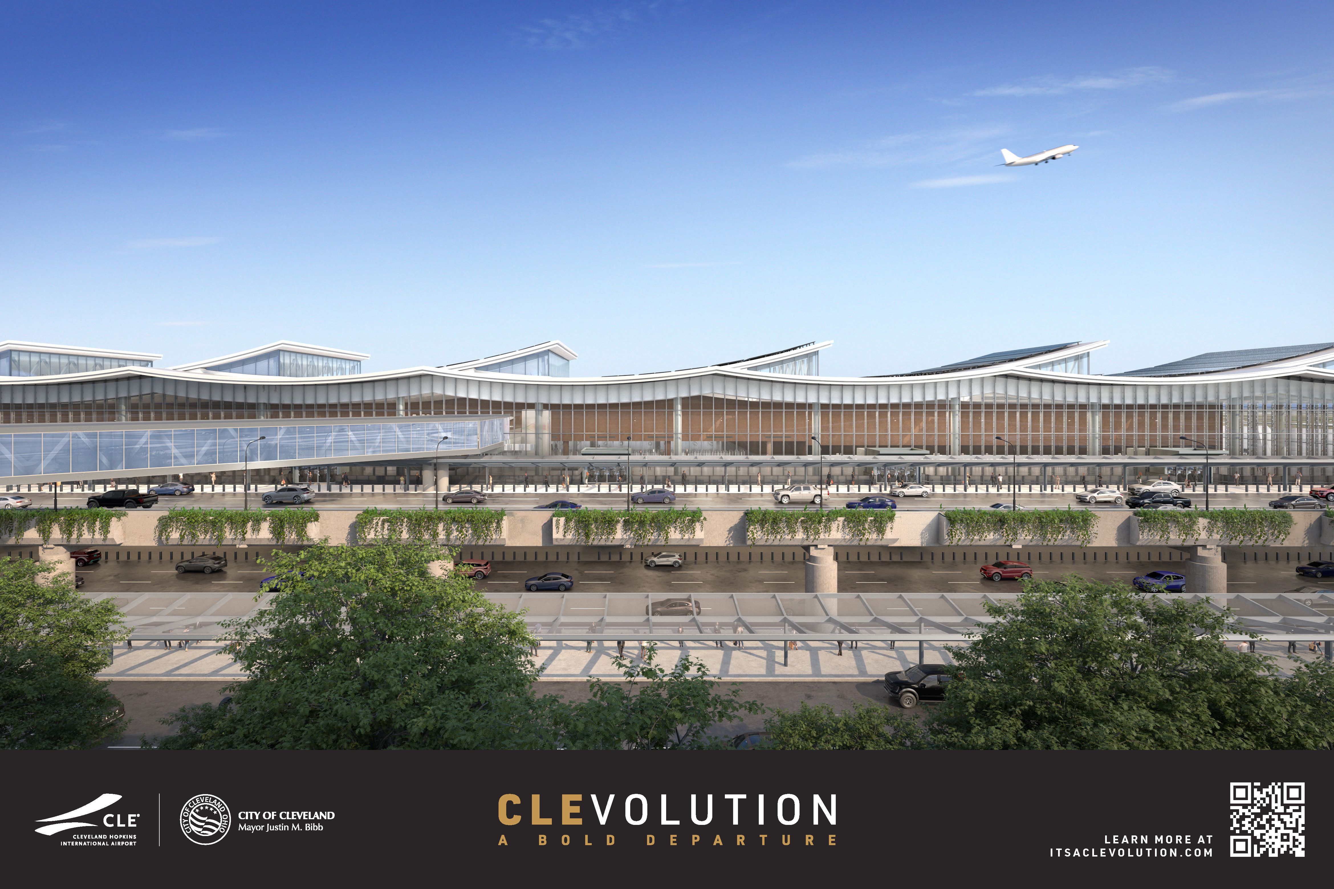Rendering of an airport from the front